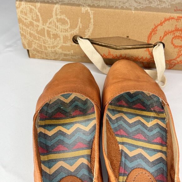 LATIGO Sz 8M Bettie Toffee Leather Ballet Flats Shoes Womens Light Brown w Box - Picture 5 of 7